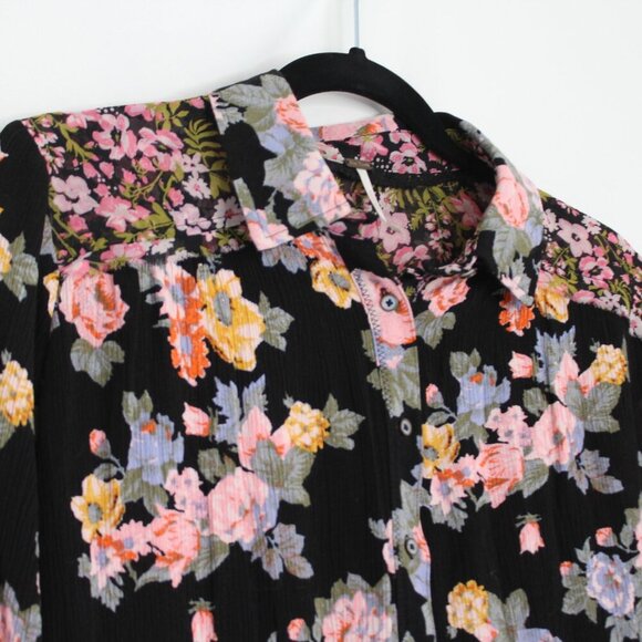 Free People Hold On To Me Floral Long Sleeve Blouse Size Small - Picture 4 of 9